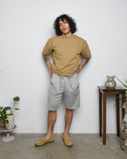 French Terry S/S Cropped Sweat Shirt - Khaki