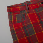 DROP CROTCH PAINTER PANTS - PLAID RED