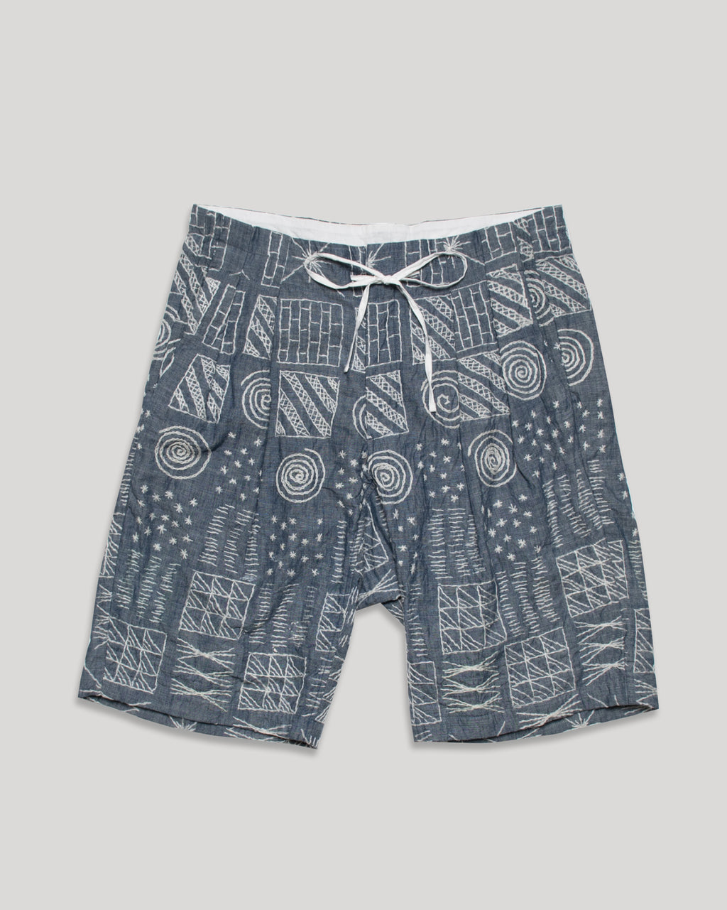 Drop Crotch Shorts - Squared Chambray