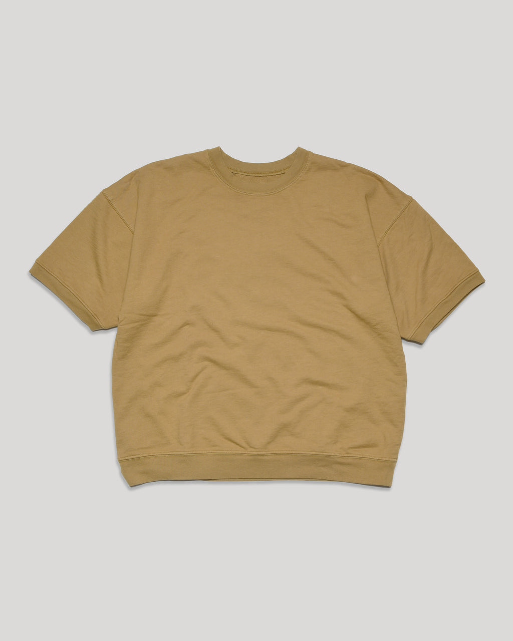 French Terry S/S Cropped Sweat Shirt - Khaki