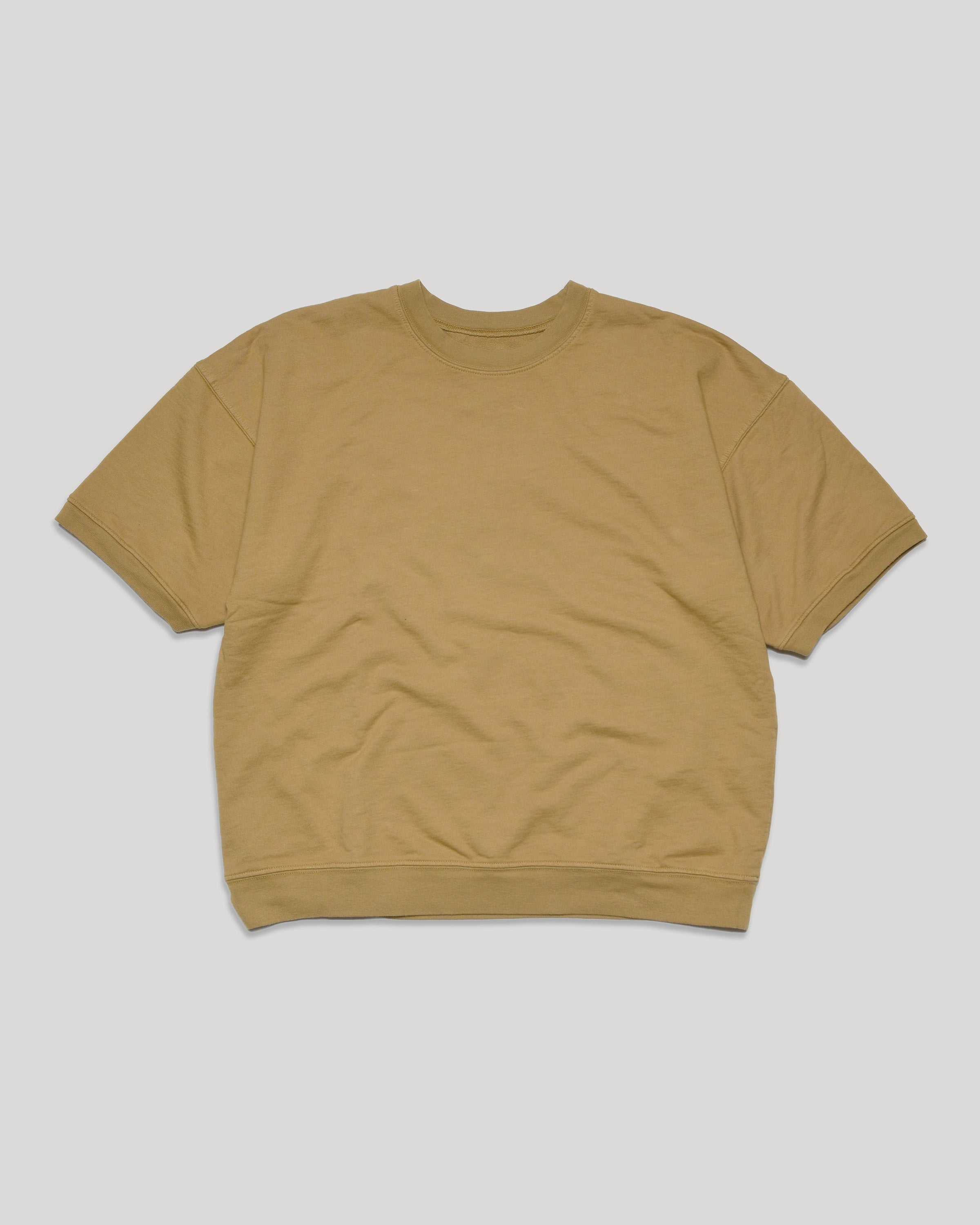 French Terry S/S Cropped Sweat Shirt - Khaki
