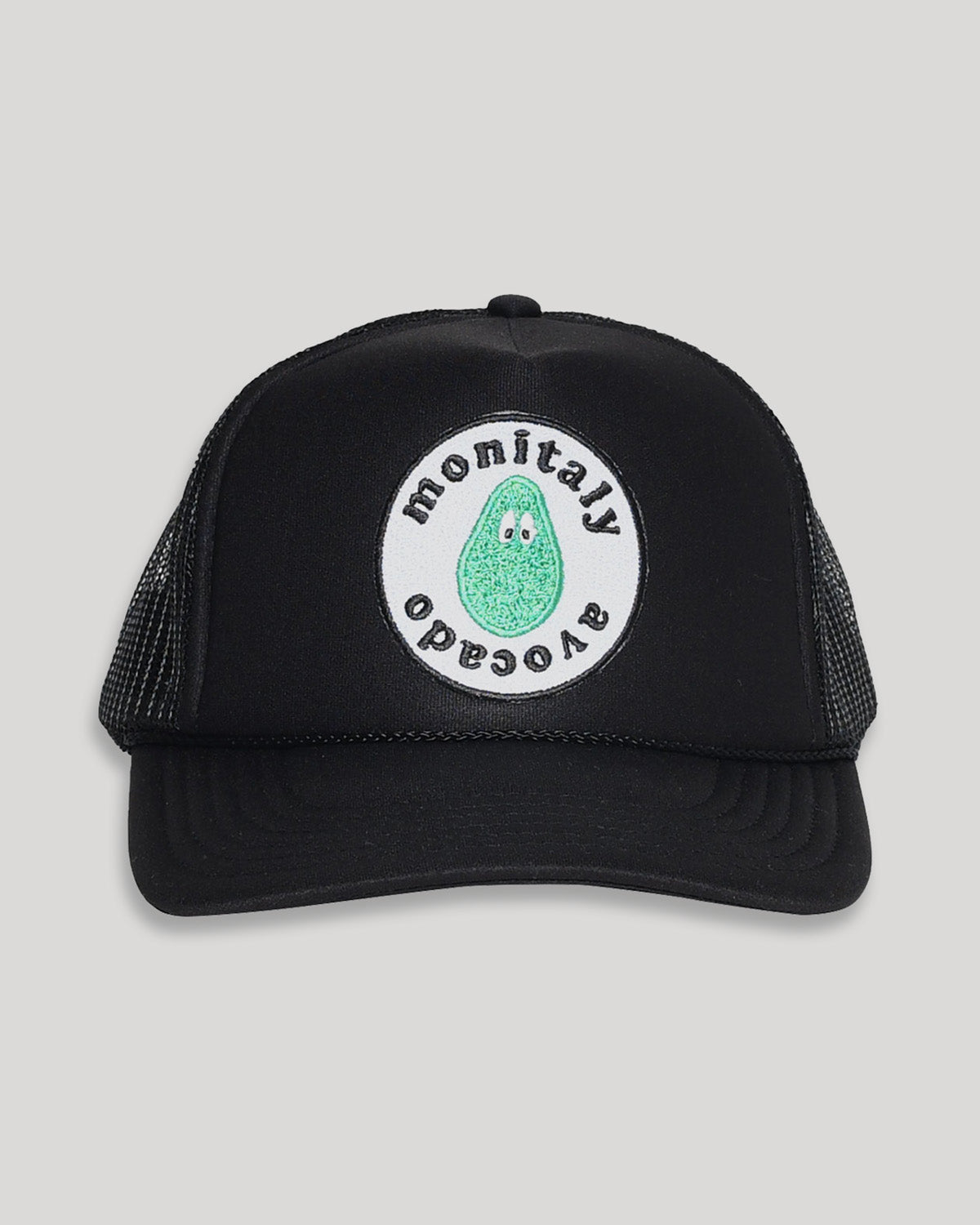 Trucker Hat W/ Monitaly Avocado Patch - Black