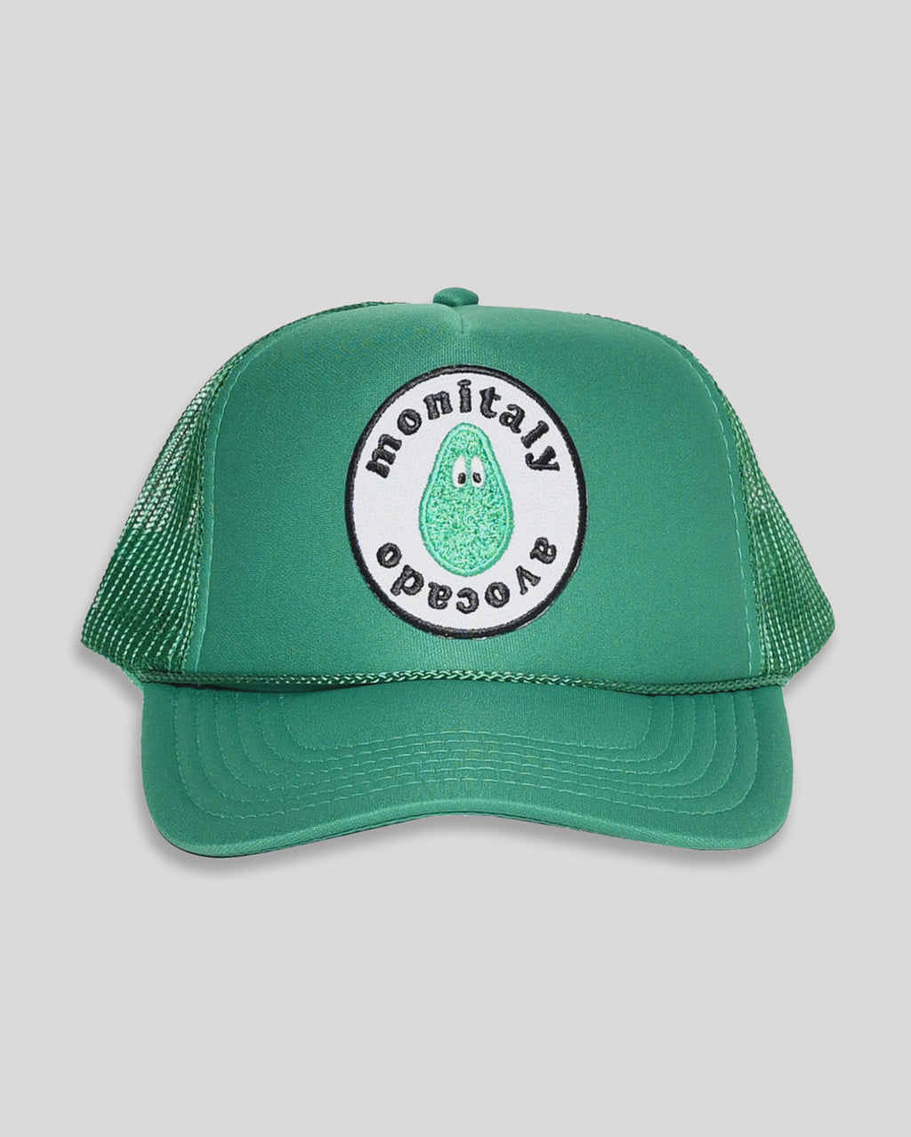 Trucker Hat W/ Monitaly Avocado Patch - Kelly Green