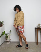 French Terry Cropped Sweat Shirt - Khaki