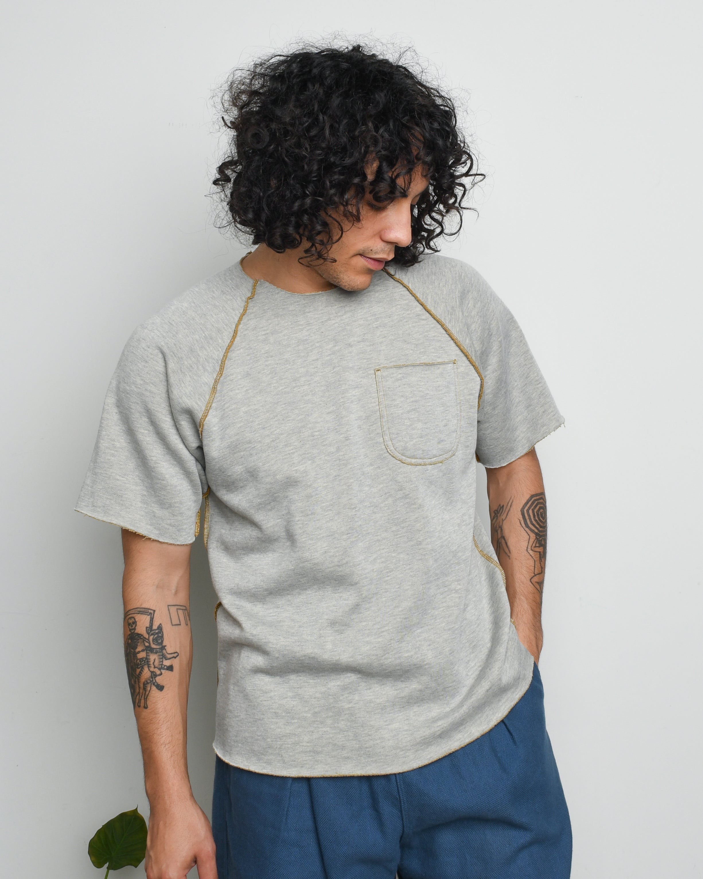 Raglan Crew Sweat - Heather Mustard