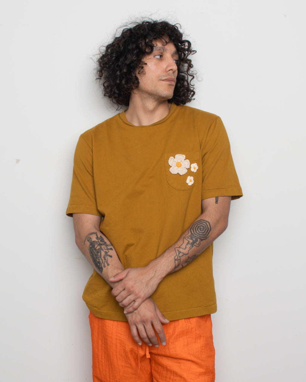 Crochet Flower Tee - Sunflower