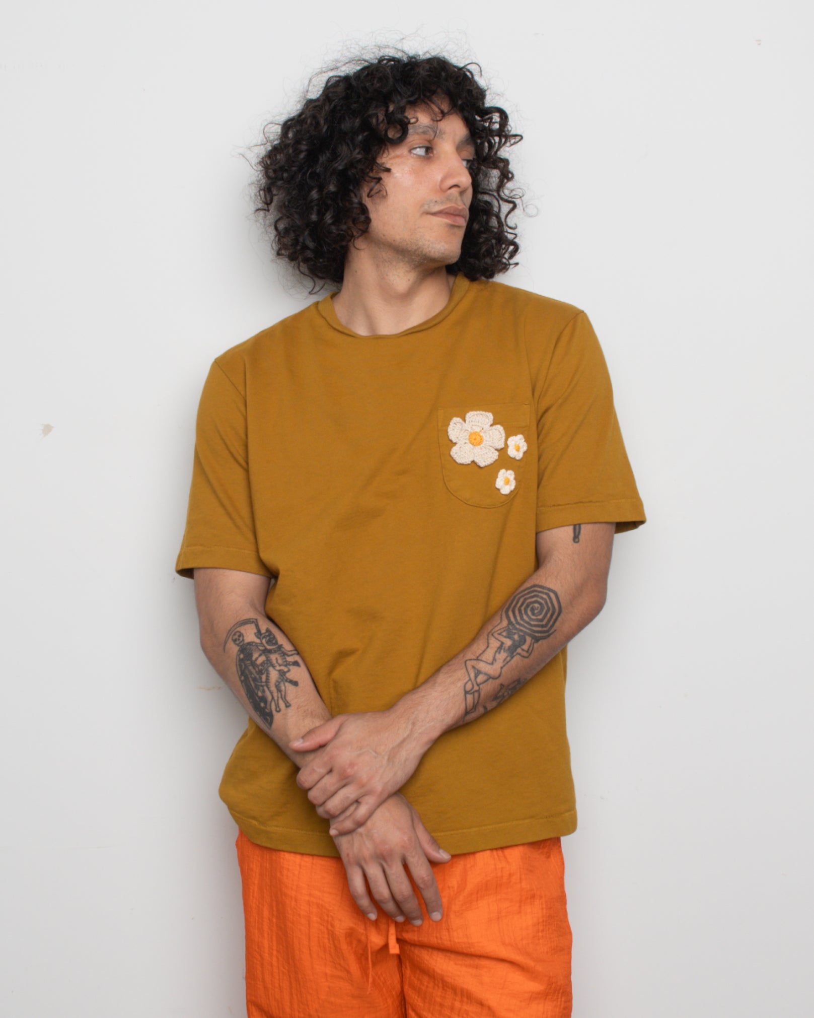 Crochet Flower Tee - Sunflower