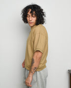 French Terry S/S Cropped Sweat Shirt - Khaki
