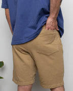French Terry Pleated Shorts - Khaki