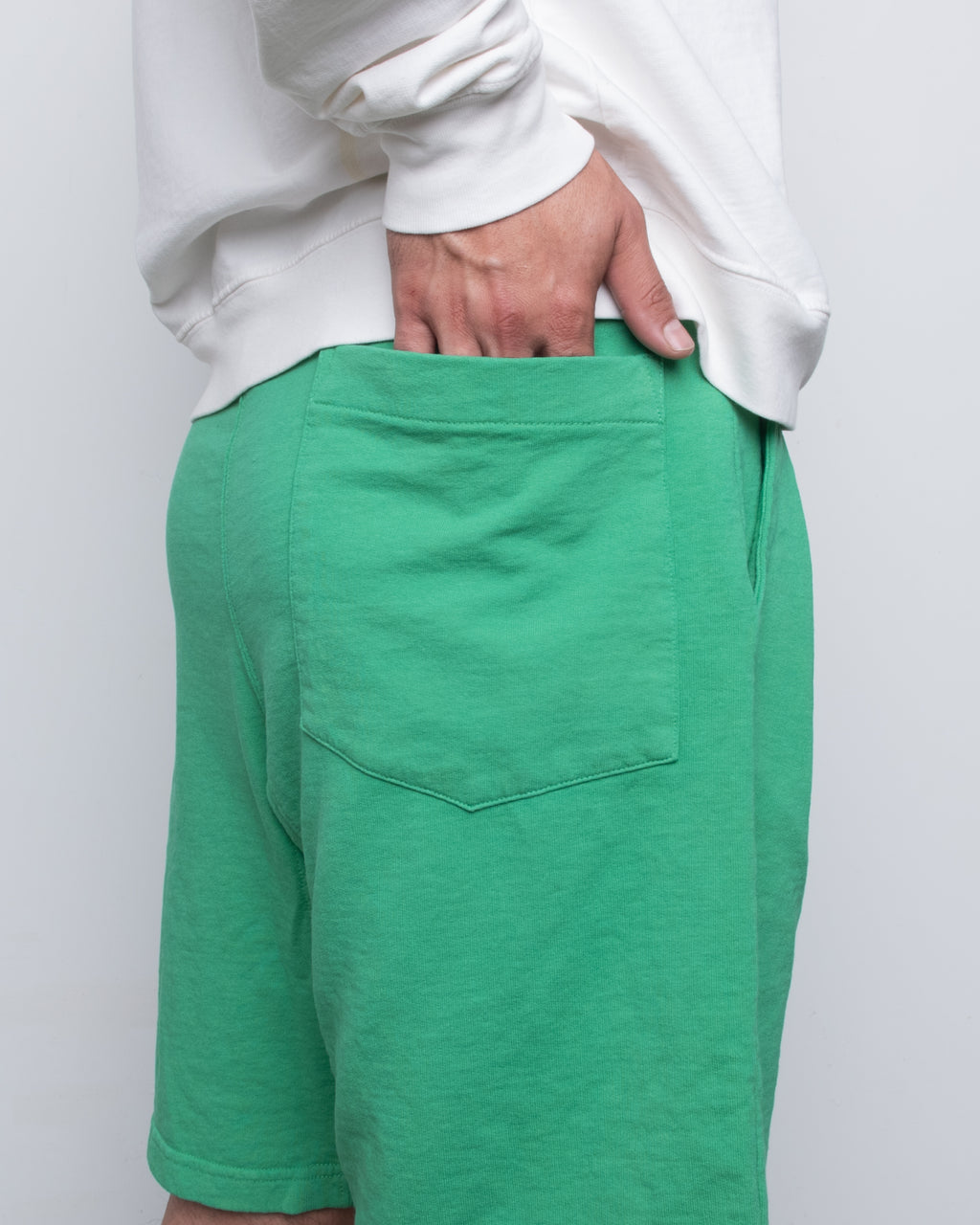 French Terry Pleated Shorts - Green
