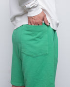 French Terry Pleated Shorts - Green