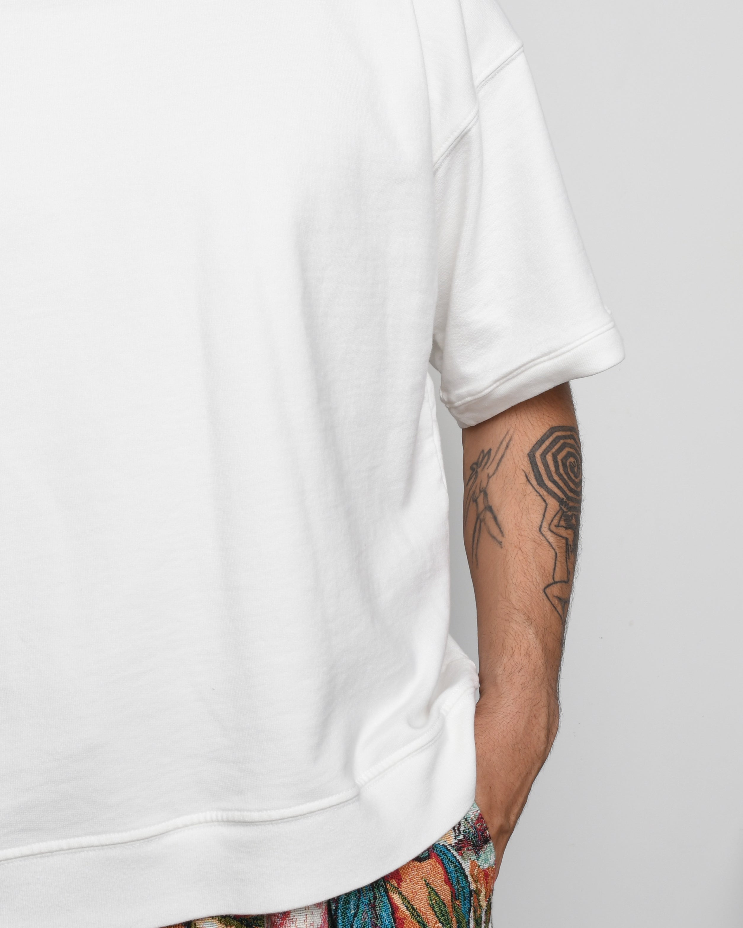 French Terry Cropped S/S Sweat - Cream