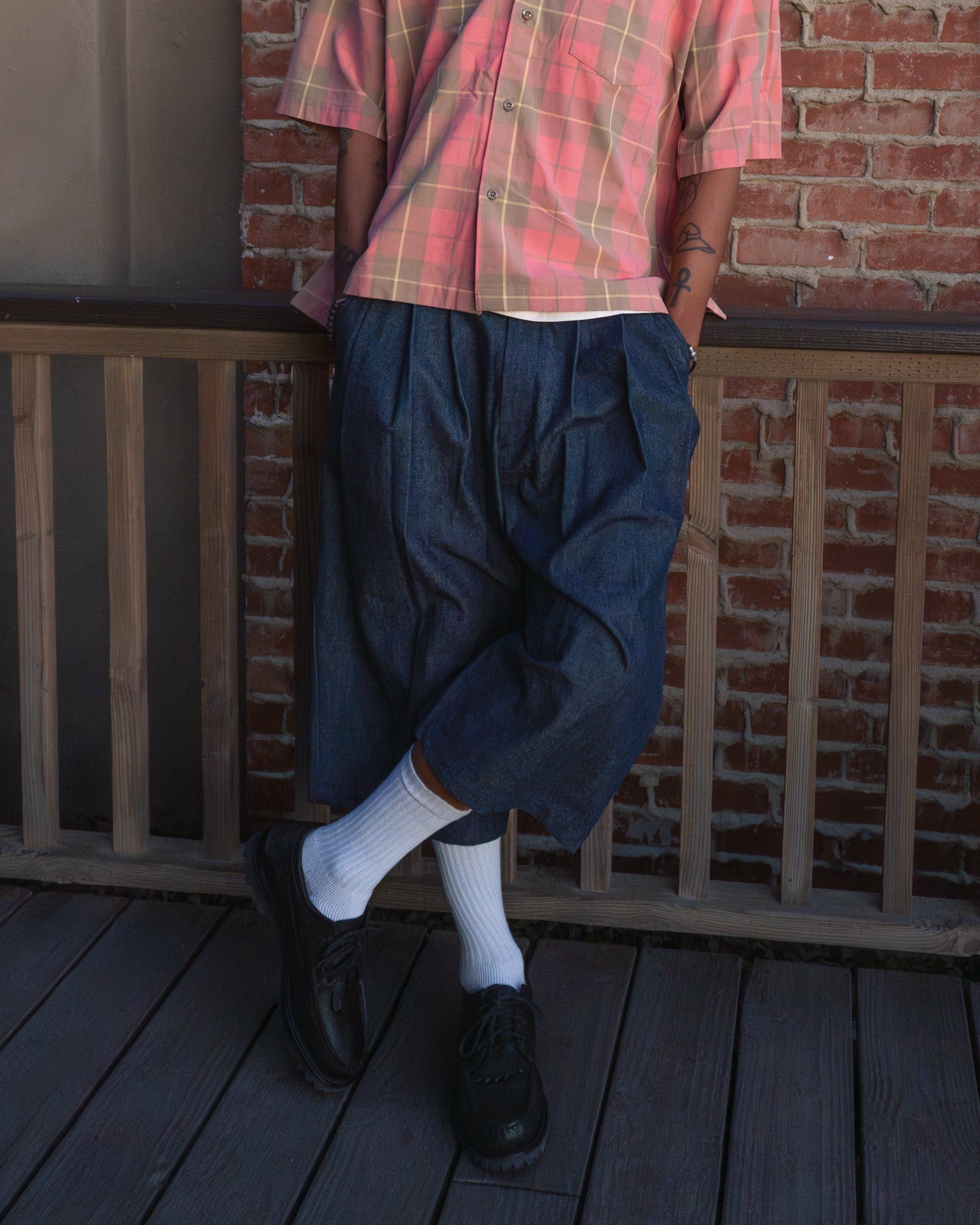 Triple Tuck Wide Half Pants