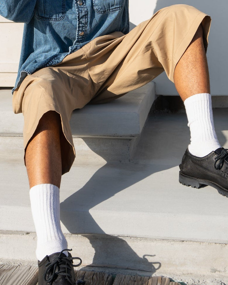 Triple Tuck Wide Half Pants