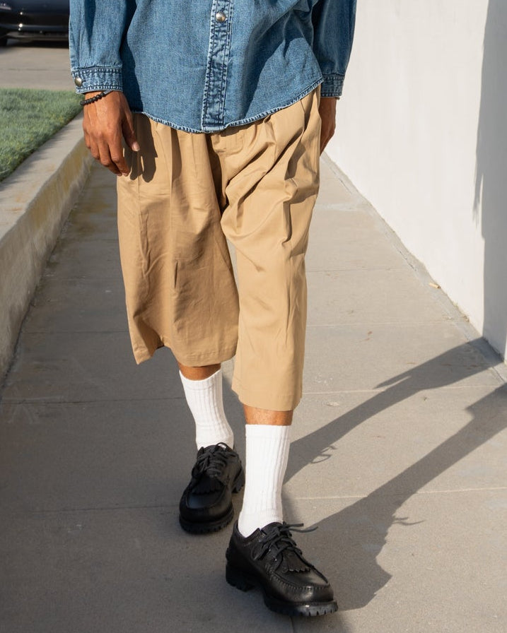 Triple Tuck Wide Half Pants