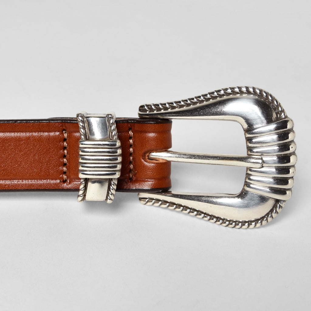 Extended 1" Leather Belt with 3-pc Silver Buckle – Oakbark