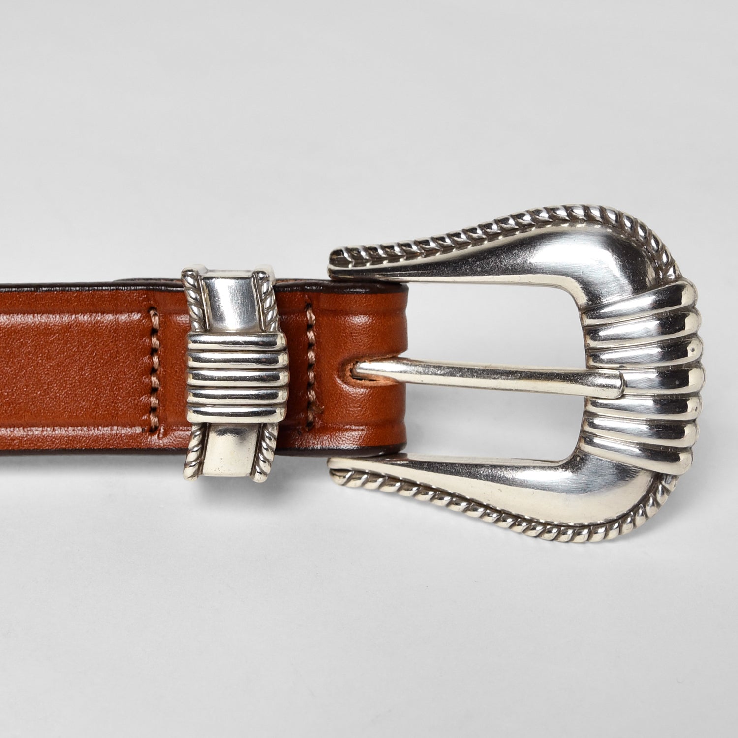 Extended 1" Leather Belt with 3-pc Silver Buckle – Oakbark