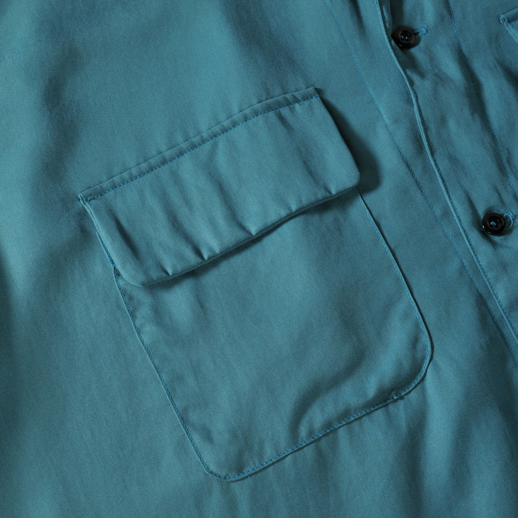 50's Milano Shirt S/S - Tencel Cyan