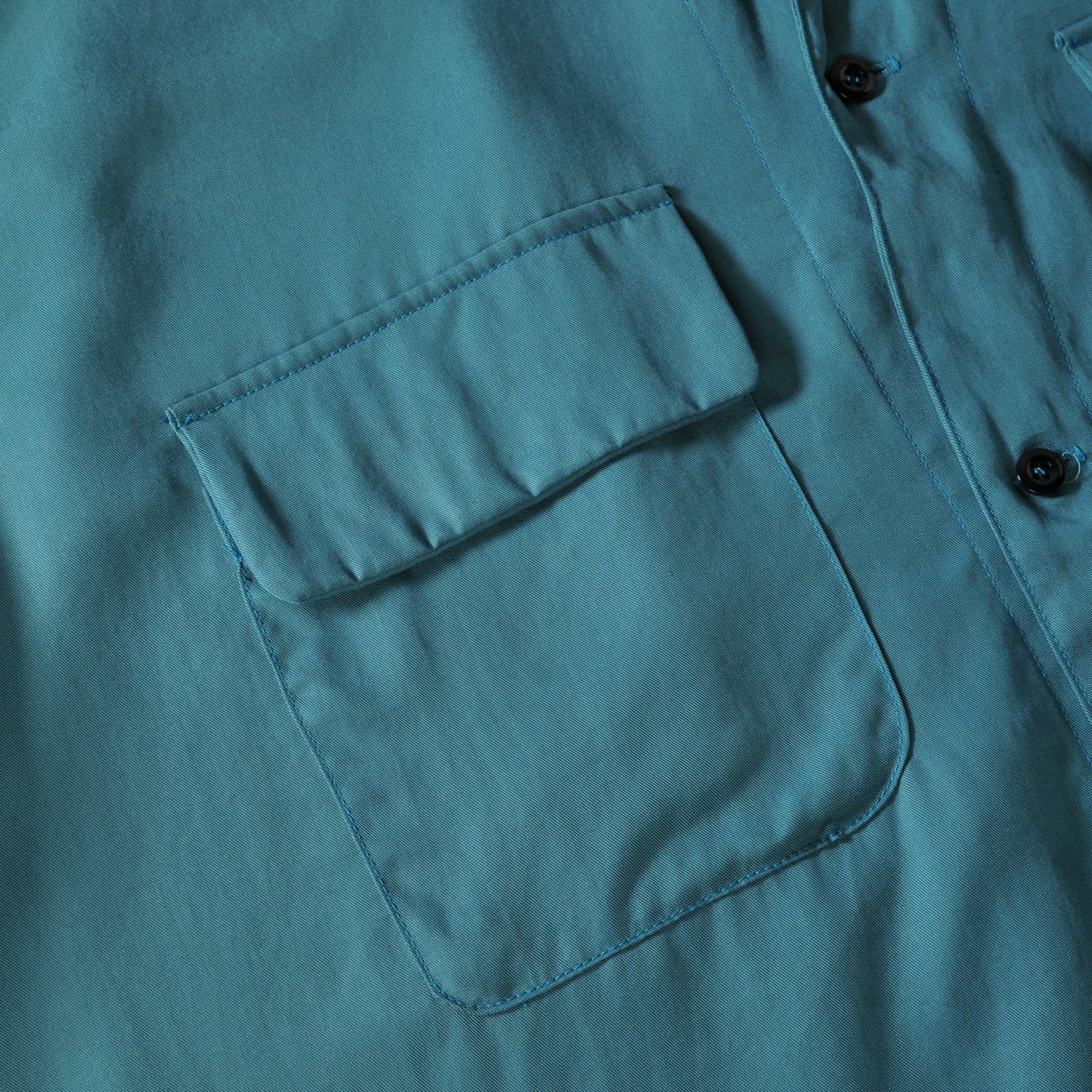 50's Milano Shirt S/S - Tencel Cyan