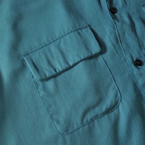 50's Milano Shirt S/S - Tencel Cyan