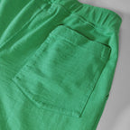 French Terry Pleated Shorts - Green
