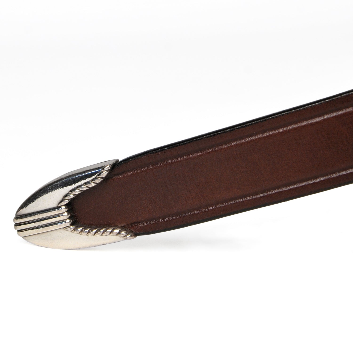Extended 1" Creased Belt with 3-pc Silver Buckle Set - Havana