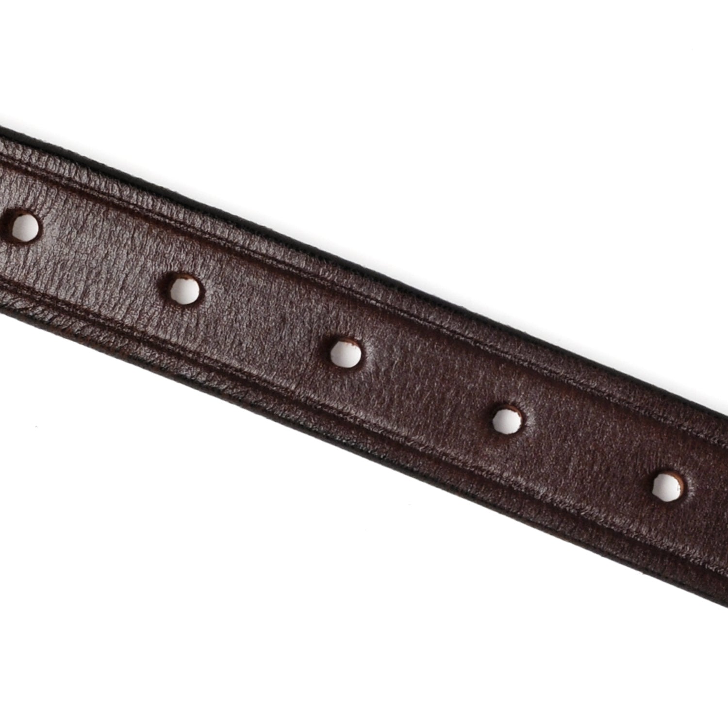 Extended 1" Creased Belt with 3-pc Silver Buckle Set - Havana
