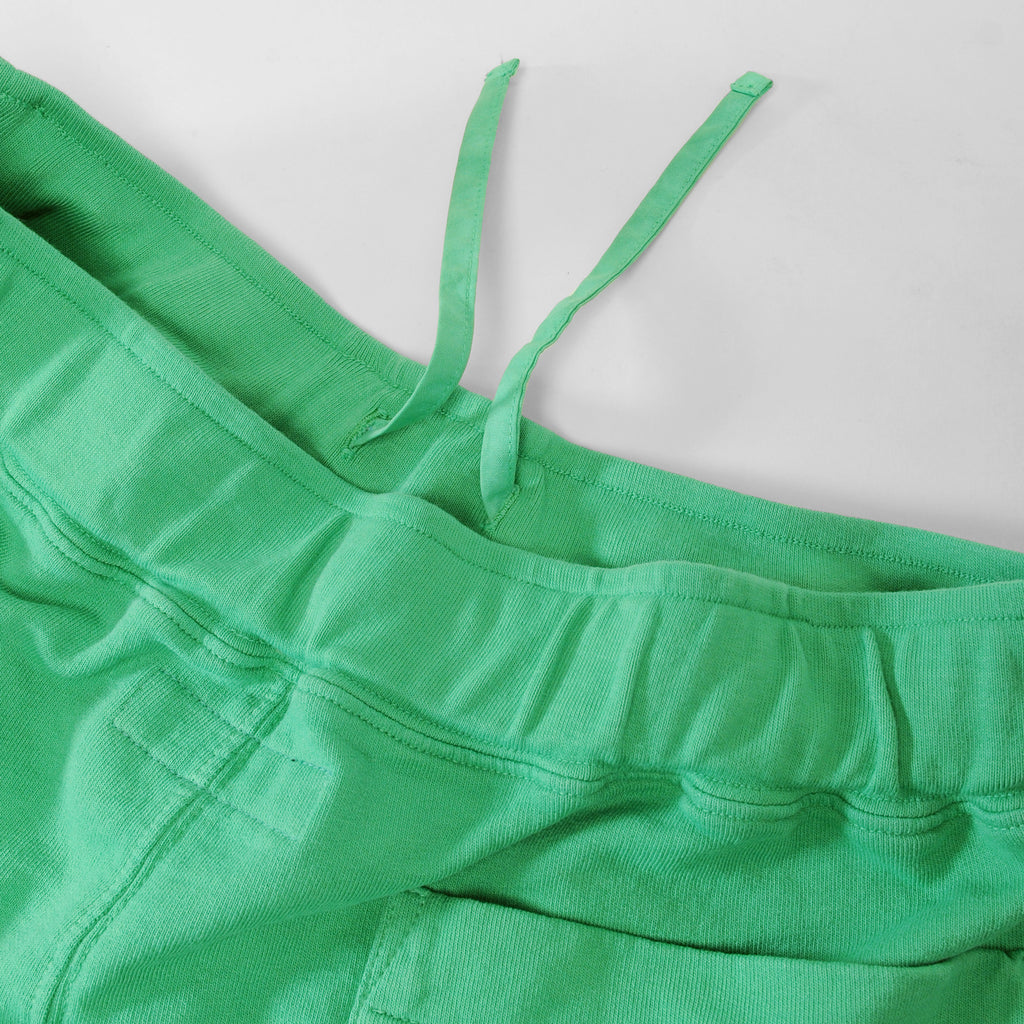 French Terry Pleated Shorts - Green