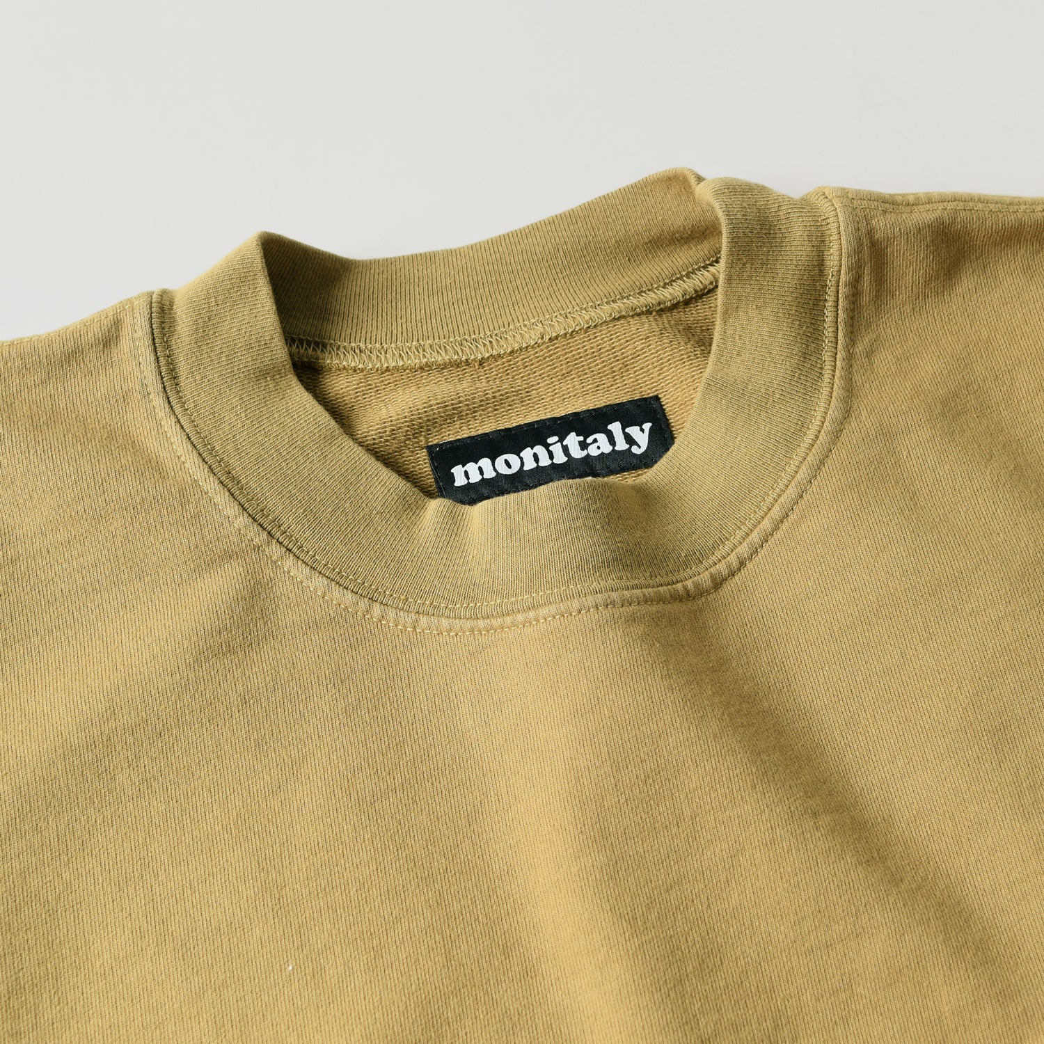 French Terry Cropped Sweat Shirt - Khaki