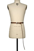 Extra Long Leather Belt with 3pc Buckle Set - Floral Med. Brown