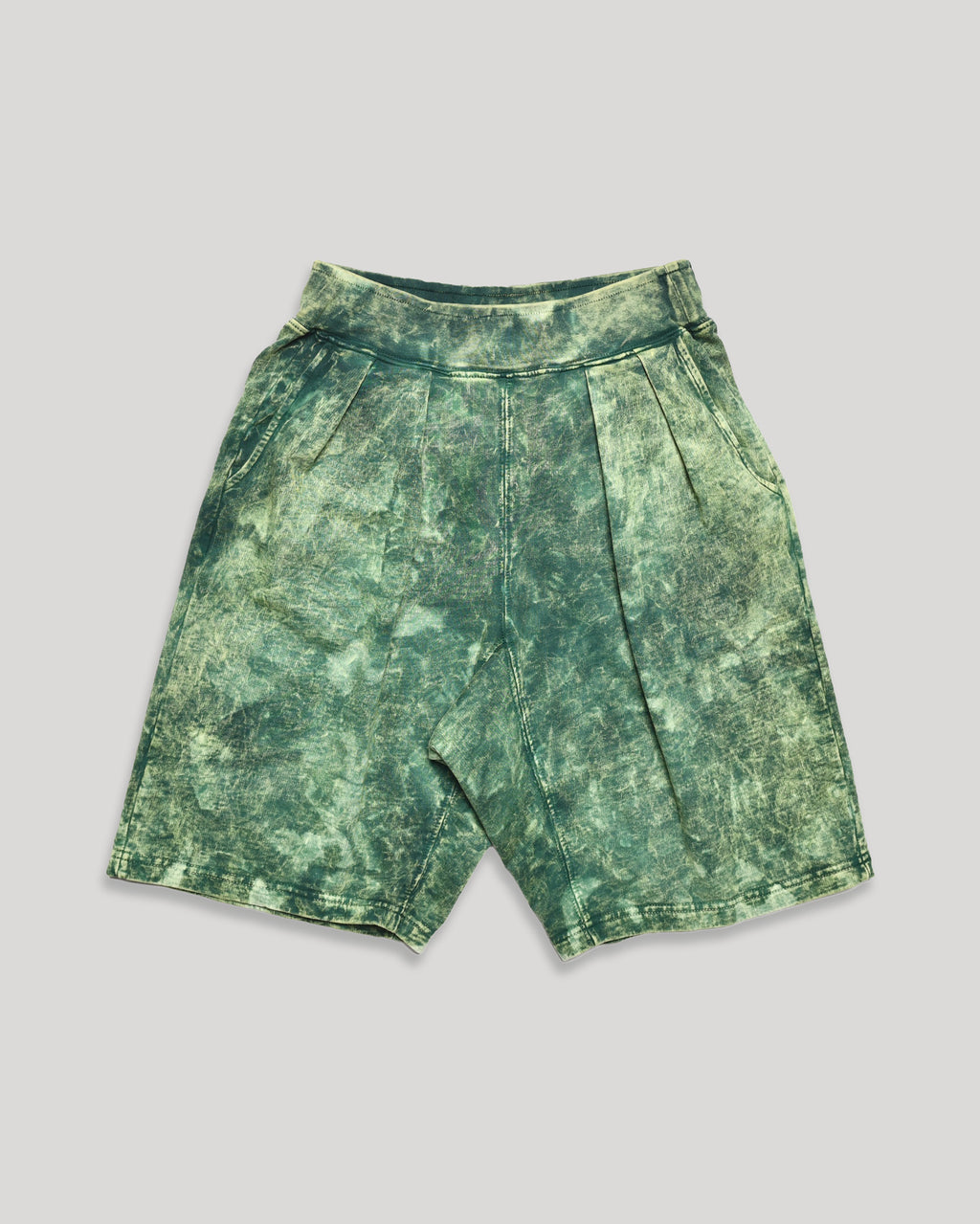 French Terry Pleated Shorts - Tie Dye Midori + Mineral