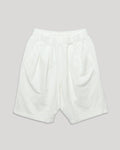 French Terry Pleated Shorts - Cream