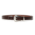 Extended 1" Creased Belt with 3-pc Silver Buckle Set - Havana