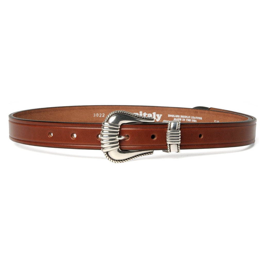 Extended 1" Leather Belt with 3-pc Silver Buckle – Oakbark