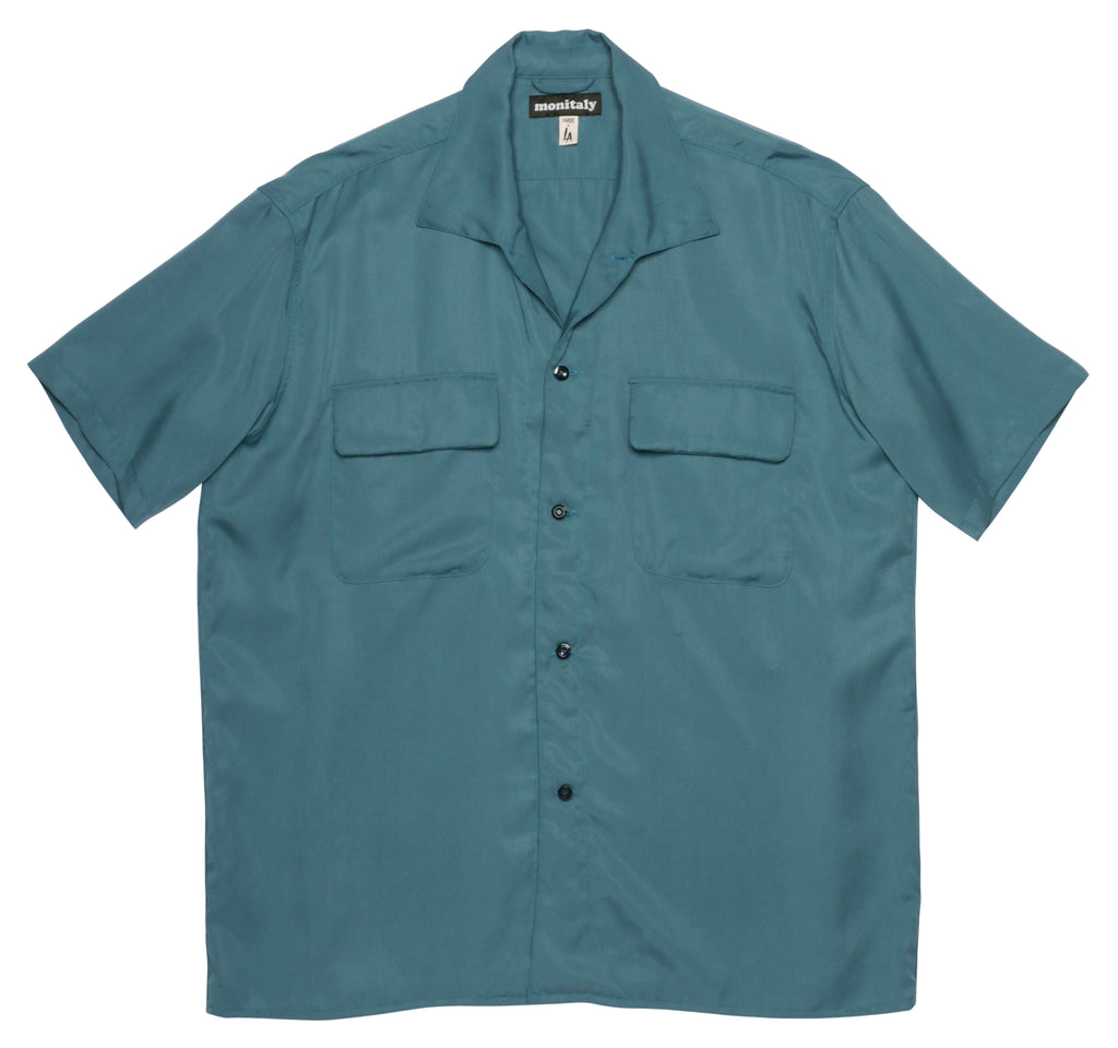 50's Milano Shirt S/S - Tencel Cyan