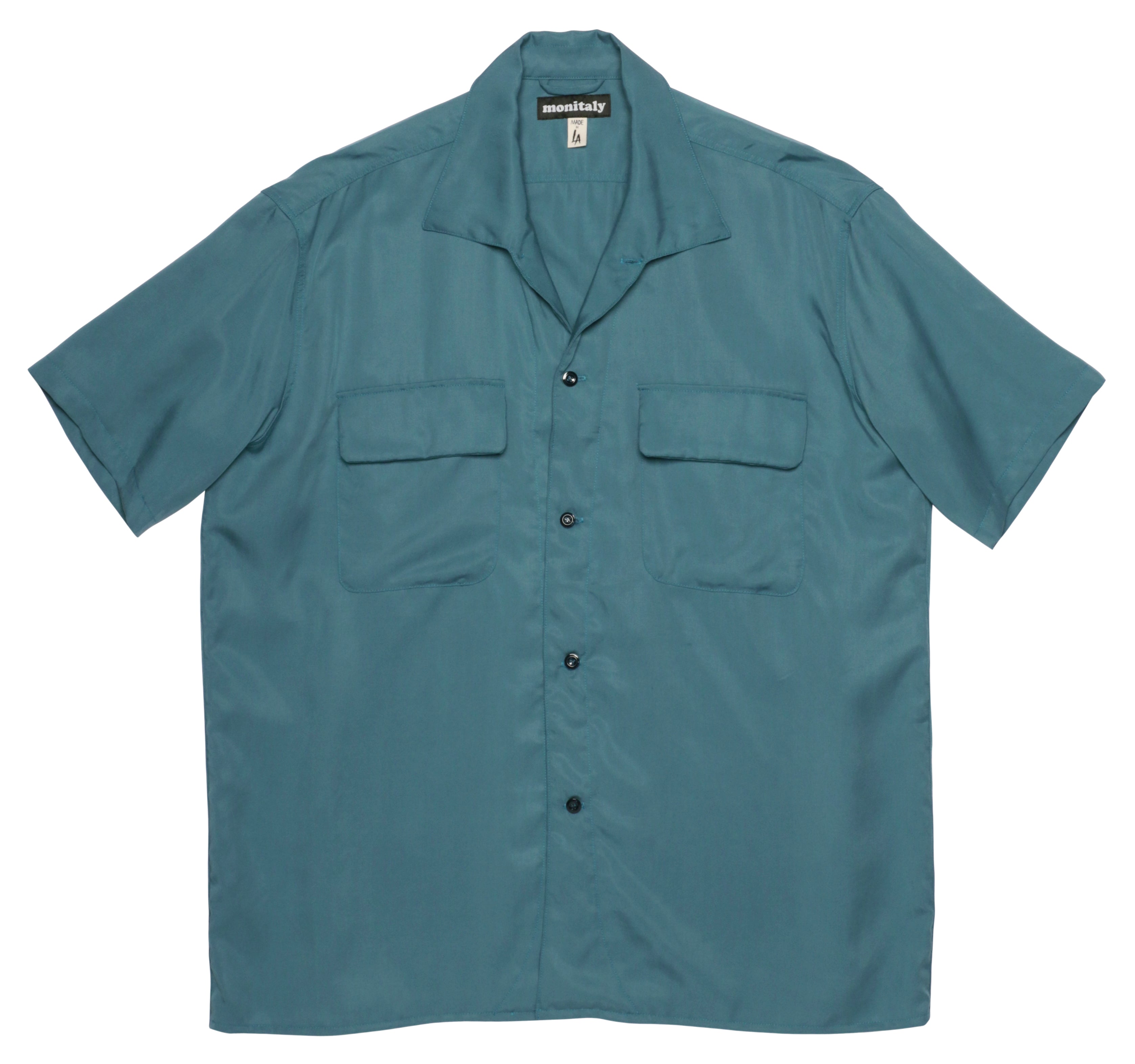 50's Milano Shirt S/S - Tencel Cyan
