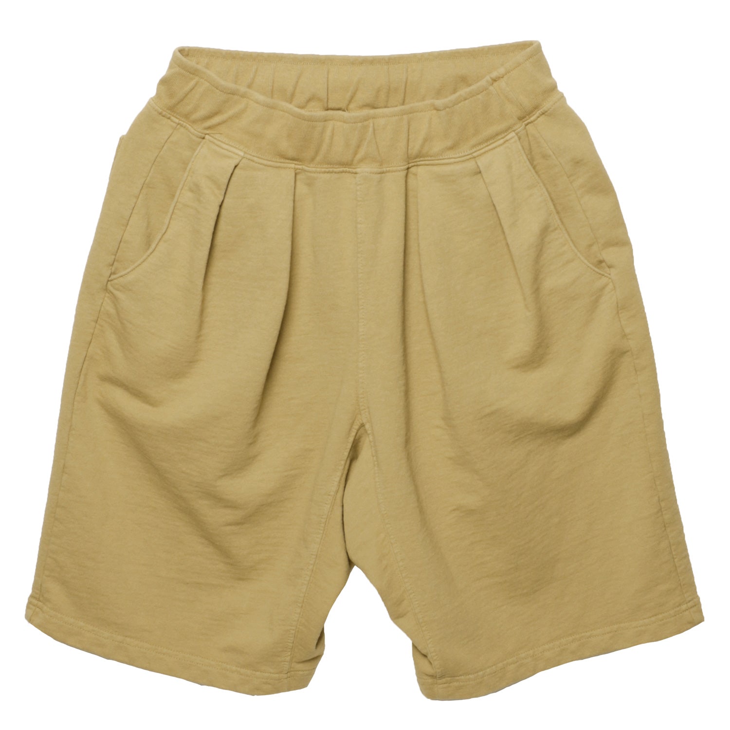 French Terry Pleated Shorts - Khaki