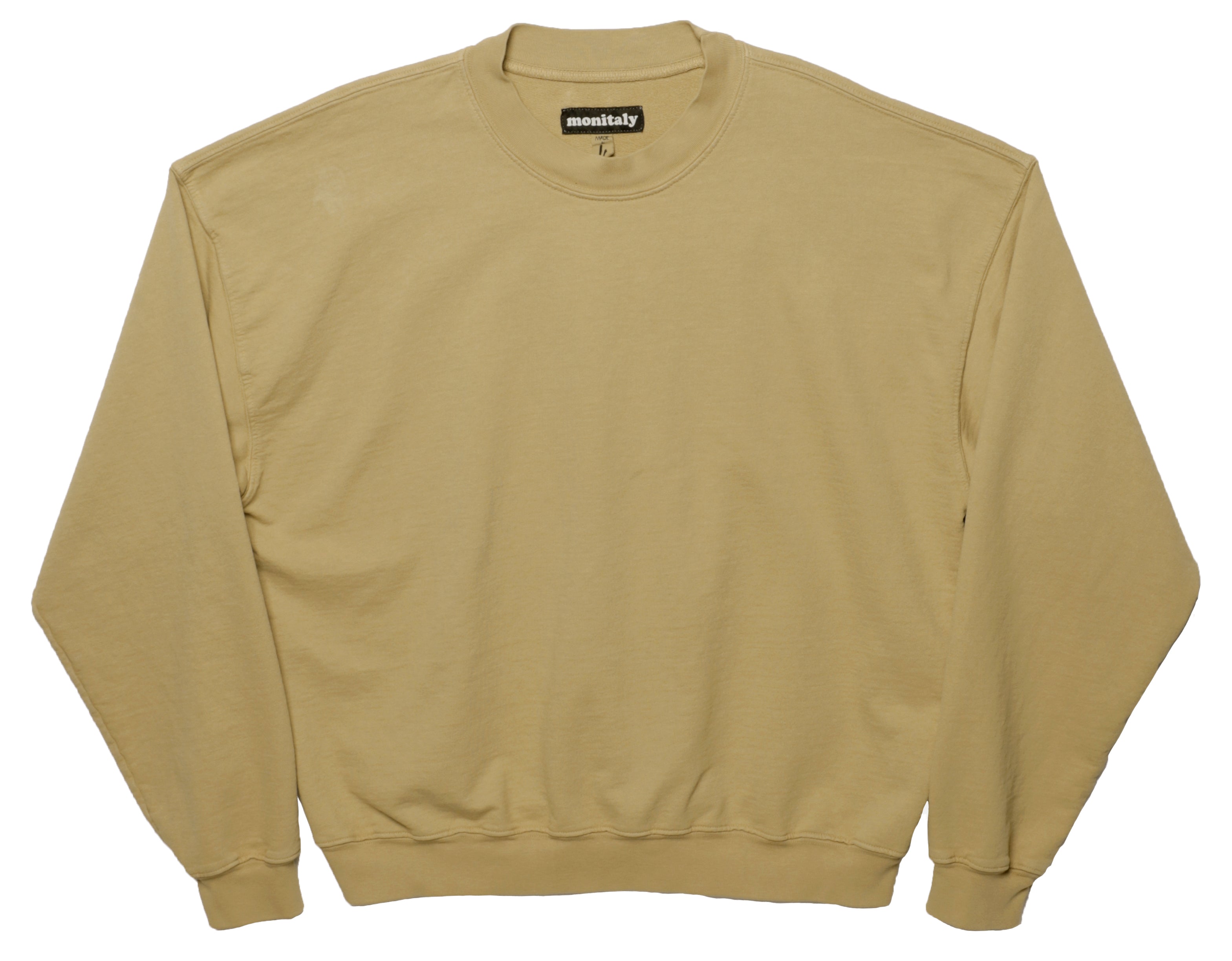 French Terry Cropped Sweat Shirt - Khaki