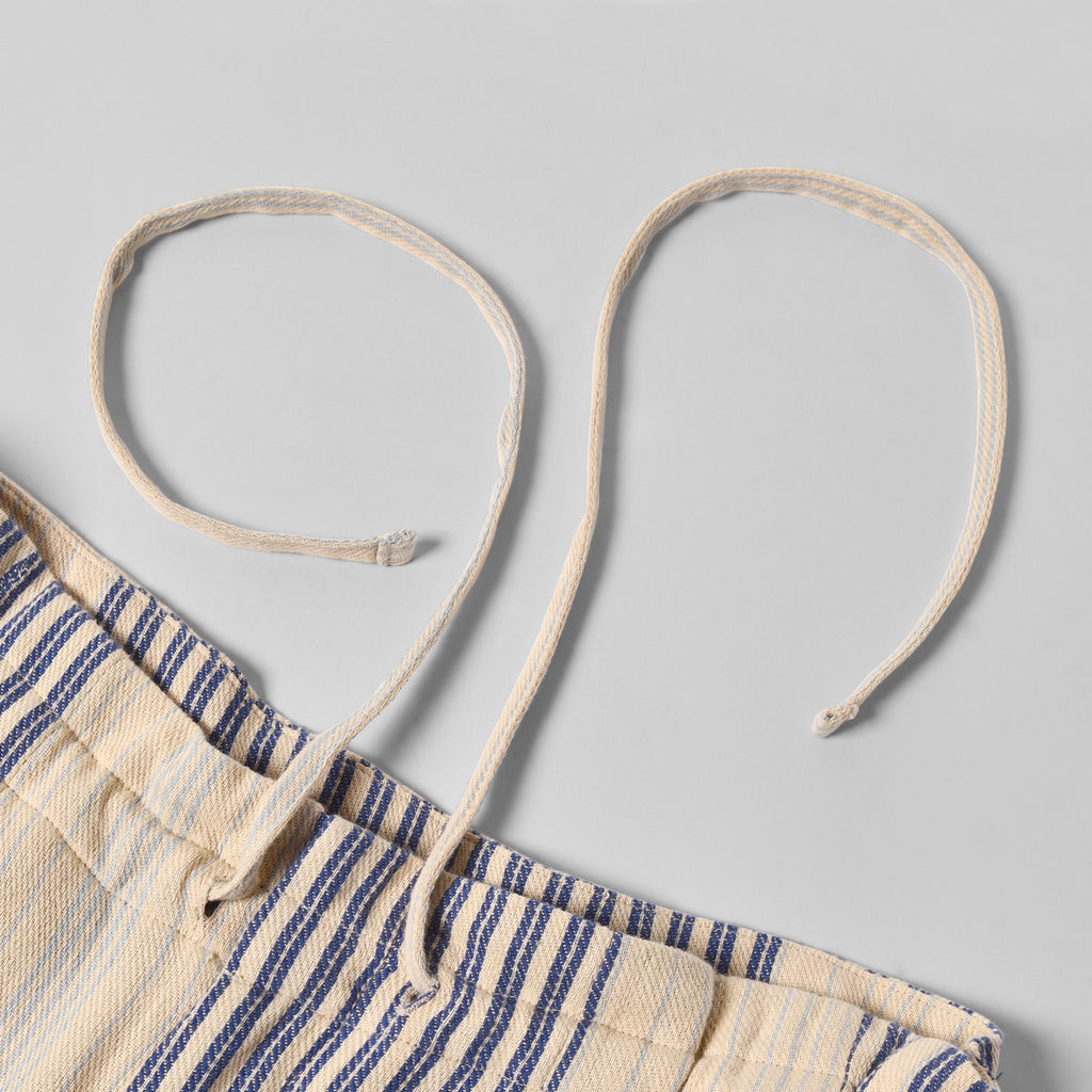 Wide Drop Crotch Pants - Gunny Sack Stripe Blue