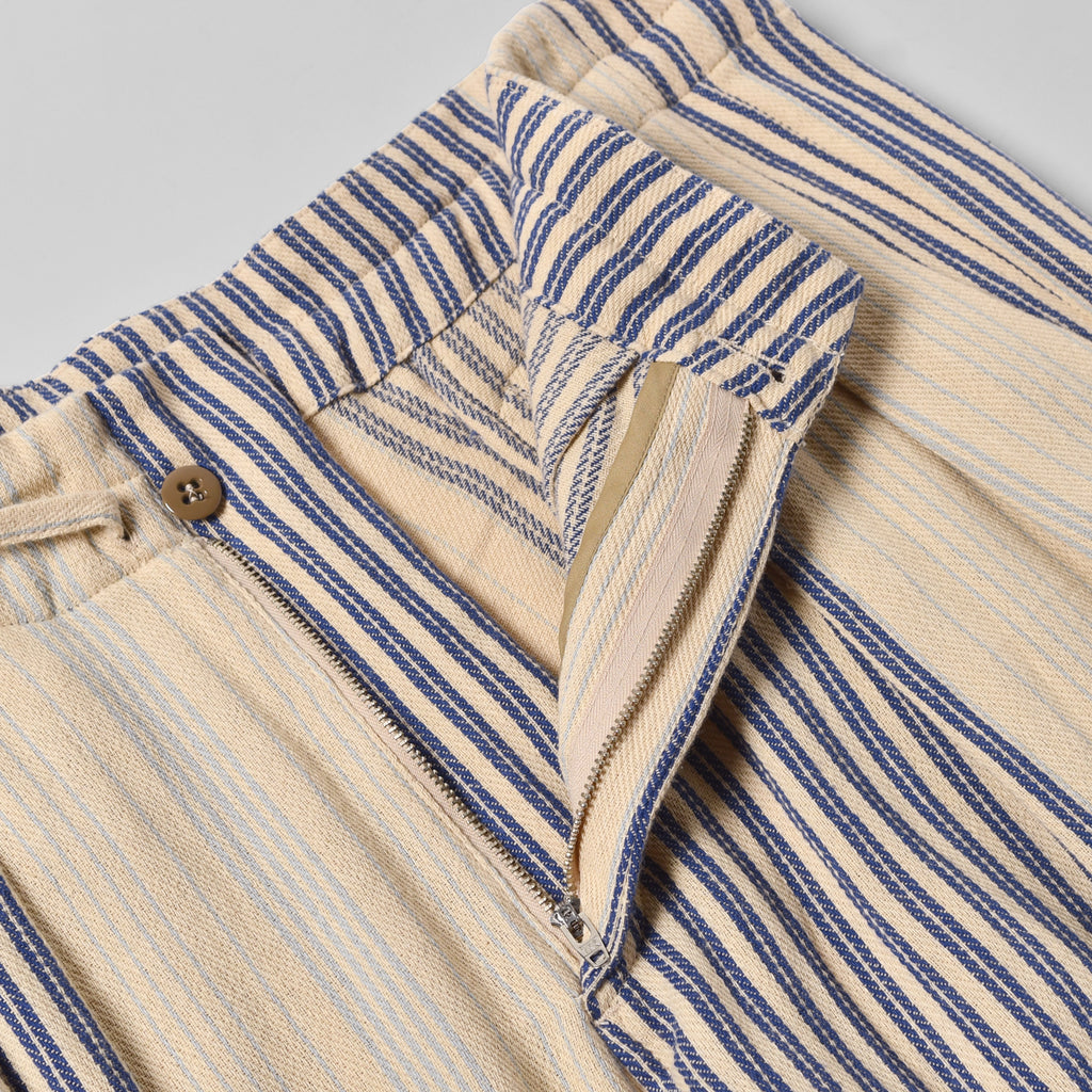 Wide Drop Crotch Pants - Gunny Sack Stripe Blue