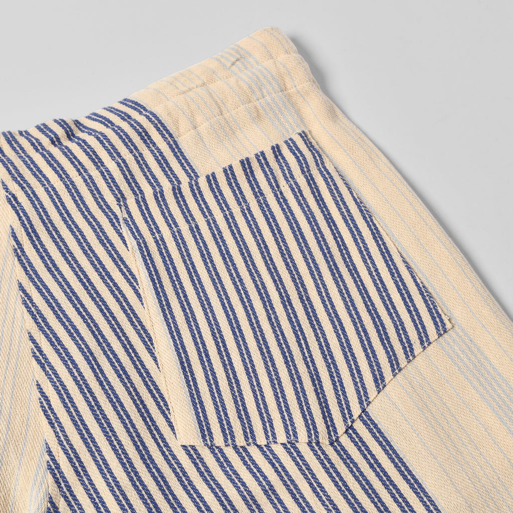 Wide Drop Crotch Pants - Gunny Sack Stripe Blue