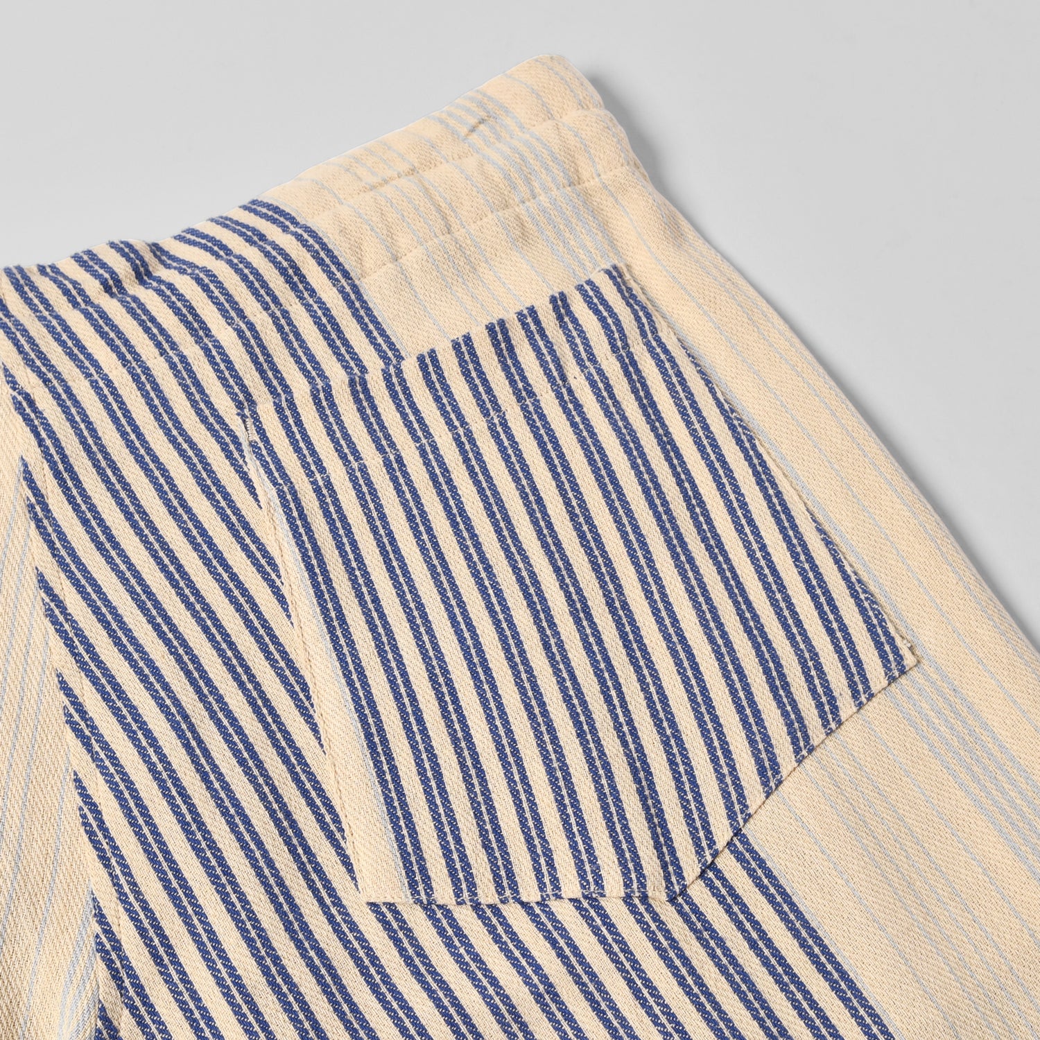 Wide Drop Crotch Pants - Gunny Sack Stripe Blue