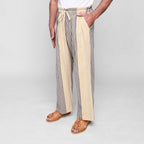 Wide Drop Crotch Pants - Gunny Sack Stripe Blue