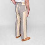 Wide Drop Crotch Pants - Gunny Sack Stripe Blue