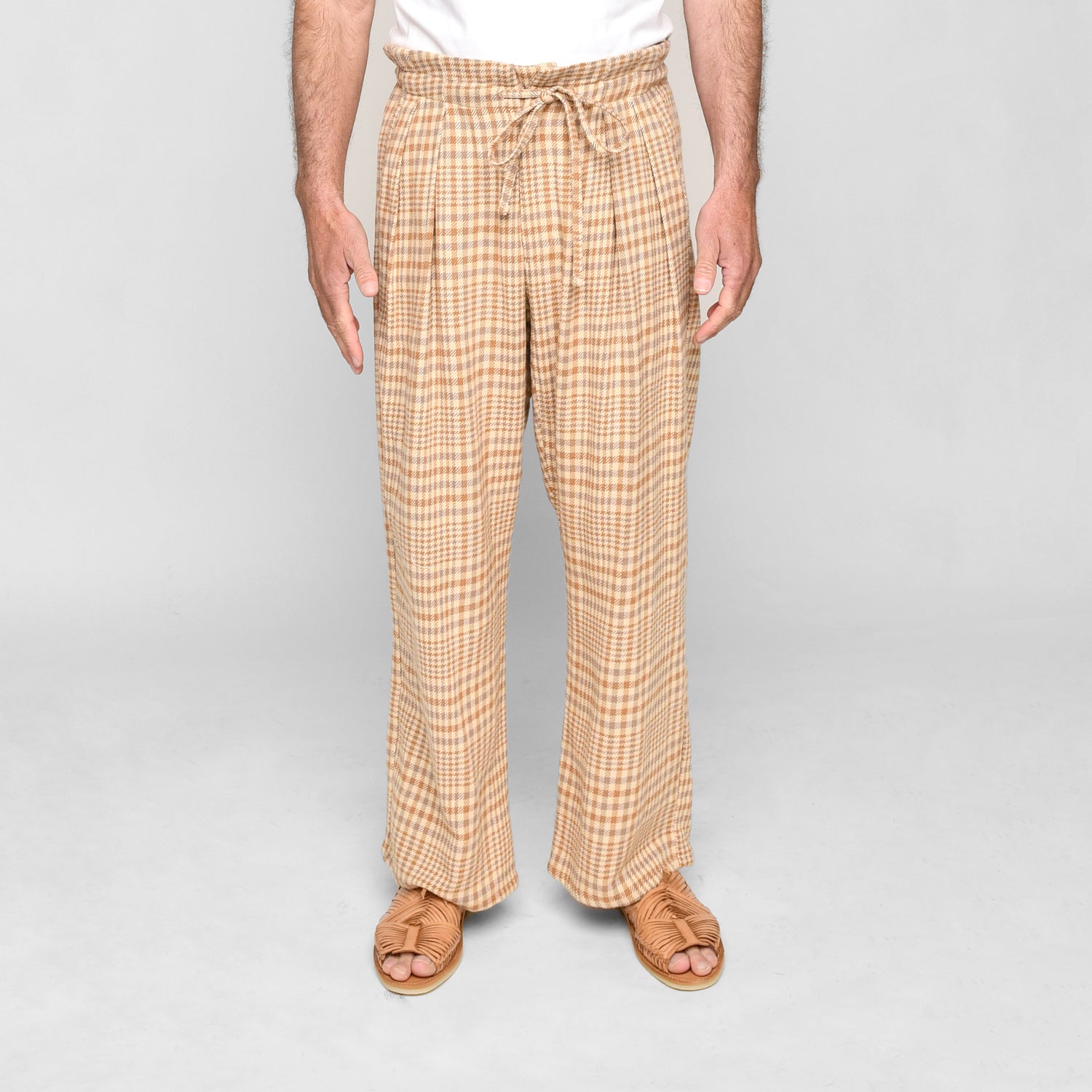 Wide Drop Crotch Pants - Nicole Plaid