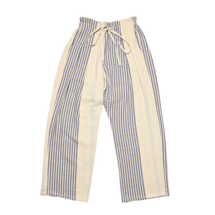 Wide Drop Crotch Pants - Gunny Sack Stripe Blue